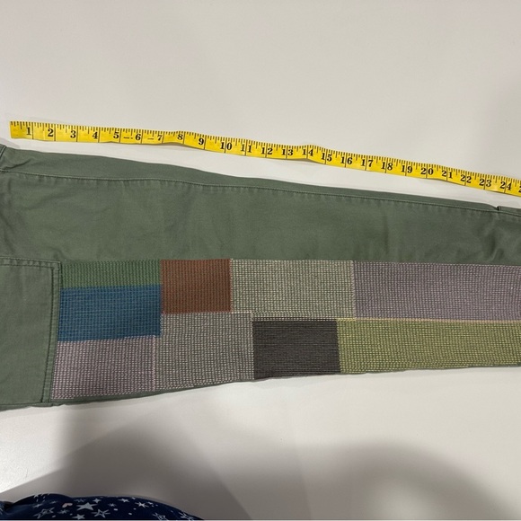 Pistola Green Cargo Pants Sturdy Cotton Blend Tammy High Rise Patchwork Size 27 - Picture 6 of 7